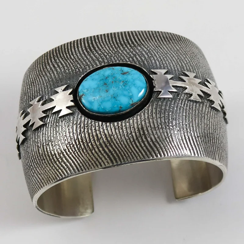 women's chic bangles -Blue Gem Turquoise Cuff