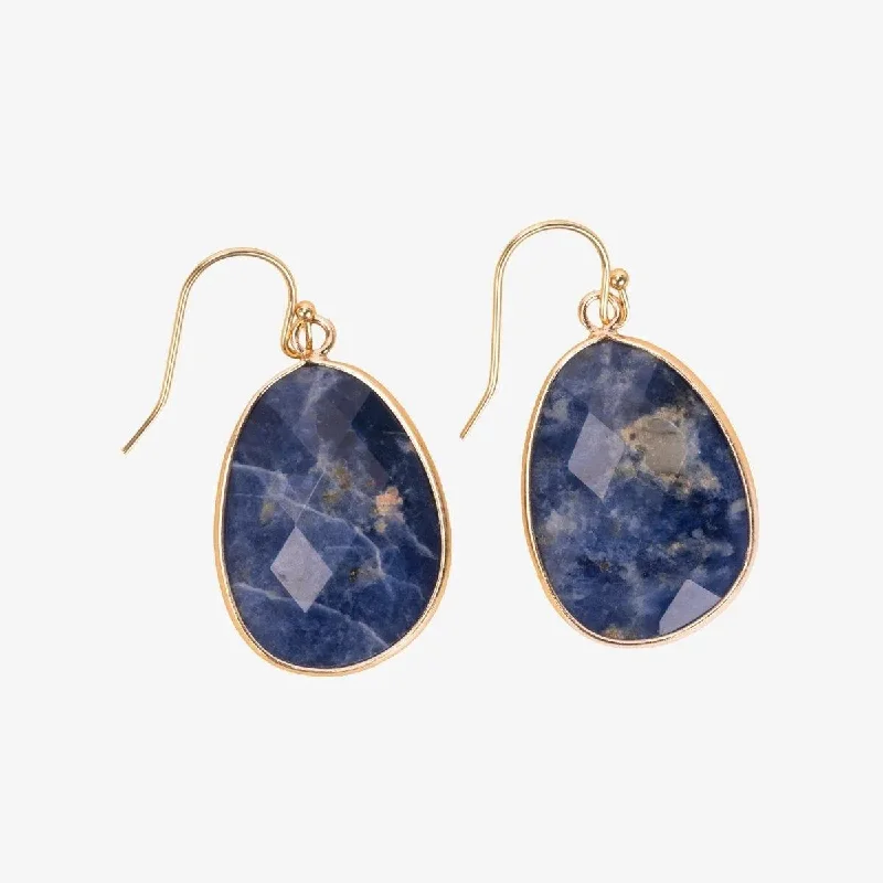 women's custom earrings -Blue Sapphire Drop Earrings - Designer Fashion Jewelry Australia