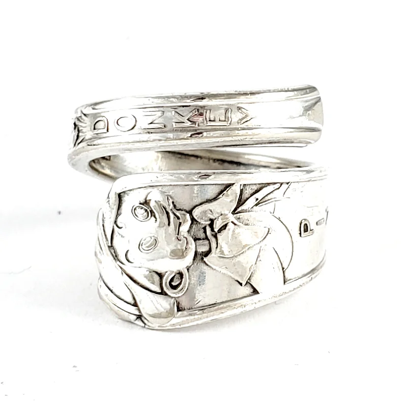 women's vintage rings -Pinocchio & Donkey Wrap Around Spoon Ring