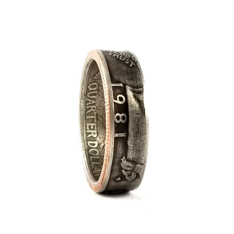 women's anniversary gift rings -1981 Washington Quarter Coin Ring