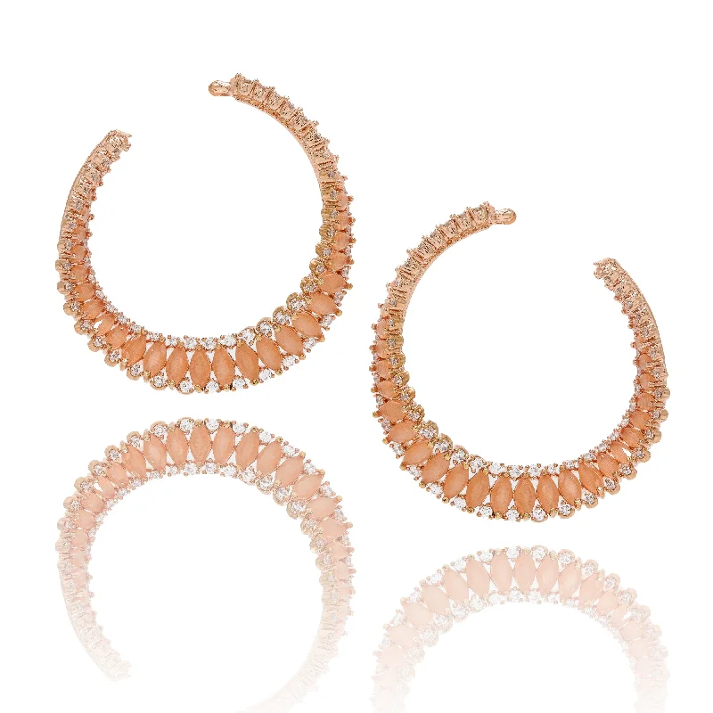 women's wedding earrings -SIM HOOP EARRINGS CORAL