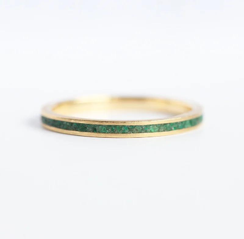 women's gold chain necklaces -Emerald Inlay Band, Emerald Inlay Ring, Inlay Wedding Band,