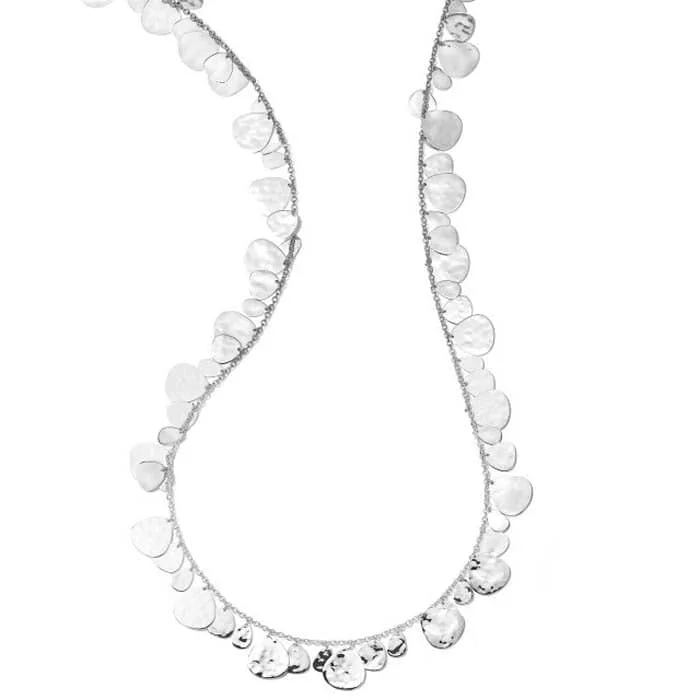 women's dainty necklaces -Ippolita Classico 40" Crinkle Hammered Long Nomad Necklace in Sterling Silver