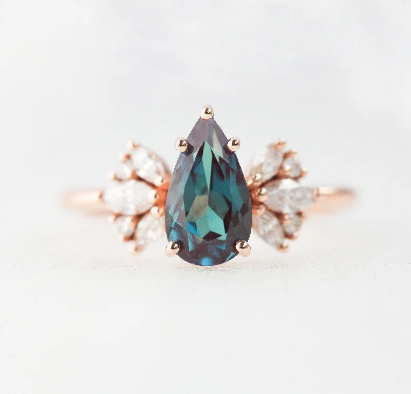 women's statement necklaces -Jennifer Pear Alexandrite Ring