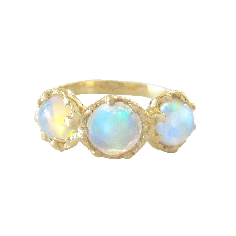 women's art deco necklaces -Haku Lei Opal Ring