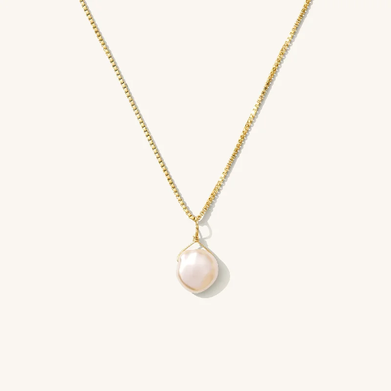 women's holiday necklaces -Pink Keshi Pearl Necklace