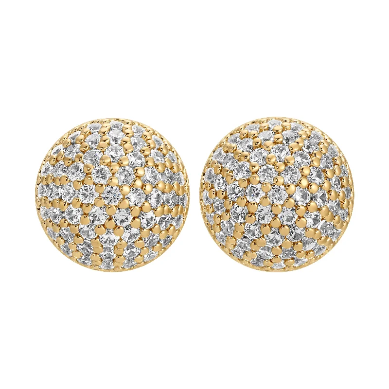 women's boho earrings -Sphere Earrings - Gold Pave Medium