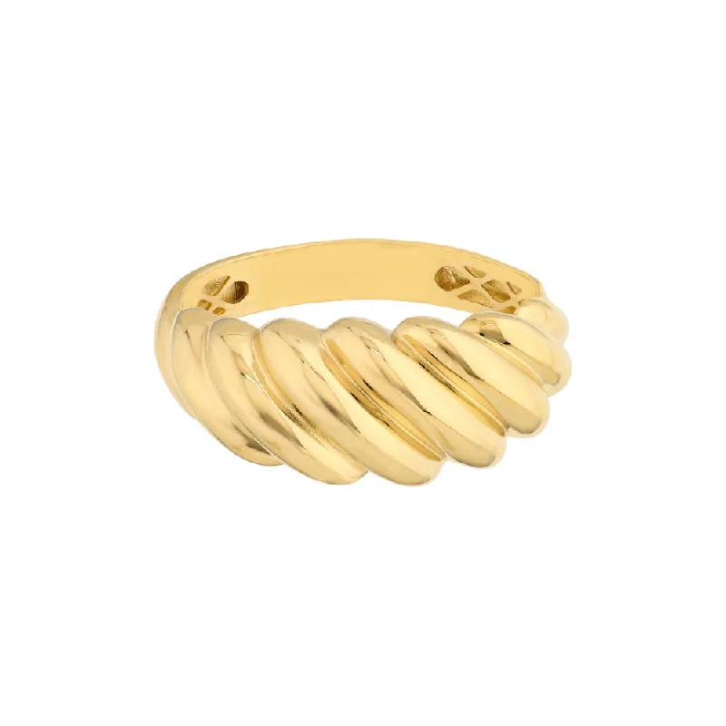 women's custom wedding rings -14k Gold Polished Twist Ribbed Ring