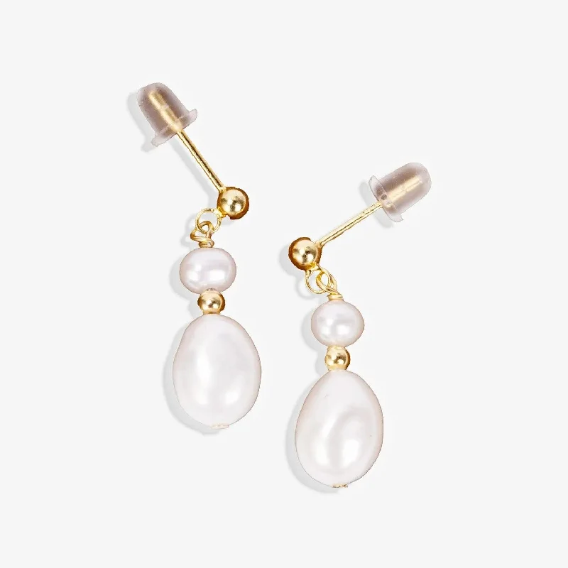 women's luxury earrings -Elegant Pearl Drop Earrings - Ethical jewellery Australia