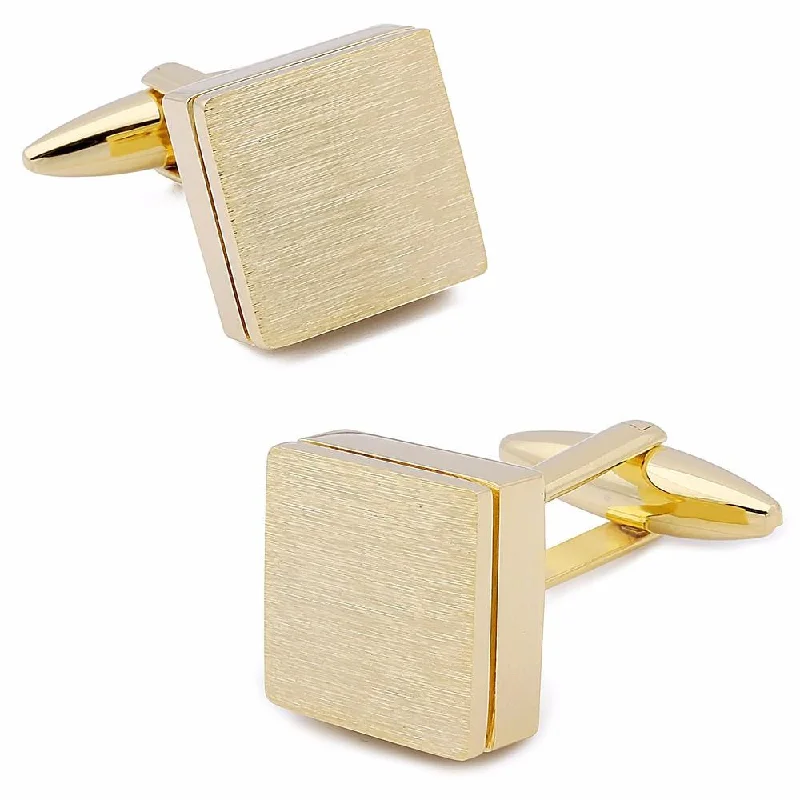 women's boho bracelets -Brushed Slate Cufflinks - Gold Plated