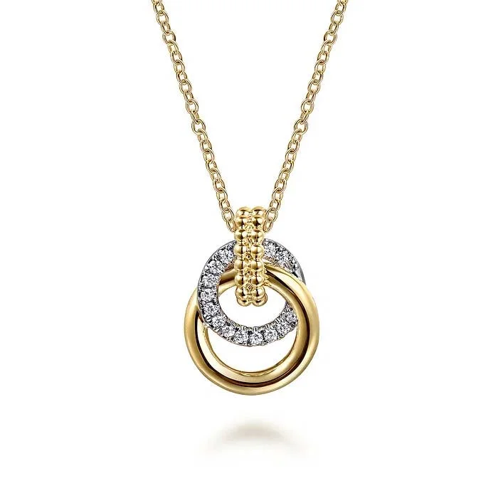 women's spiritual crystal necklaces -Gabriel & Co. Bujukan Diamond Pendant Necklace in 14K Yellow and White Gold