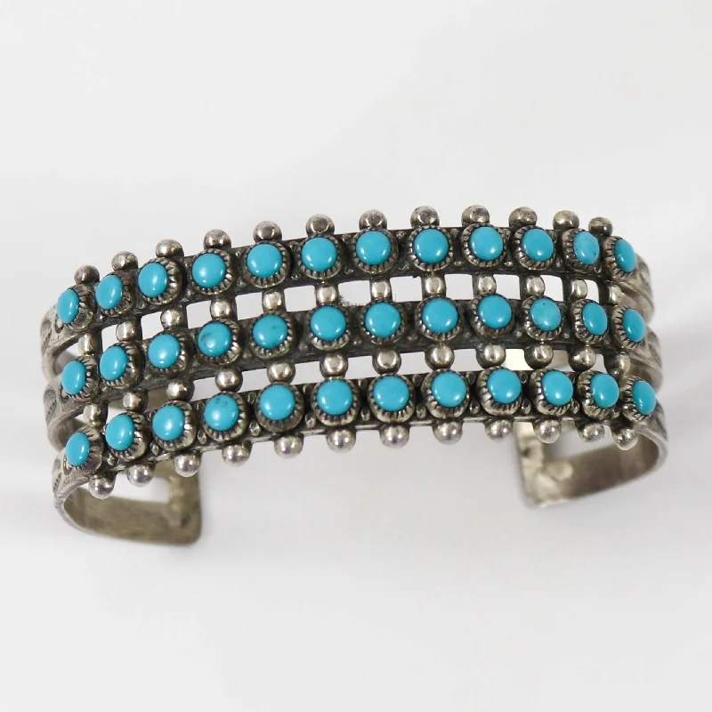 women's simple bangles -1950s Turquoise Row Cuff