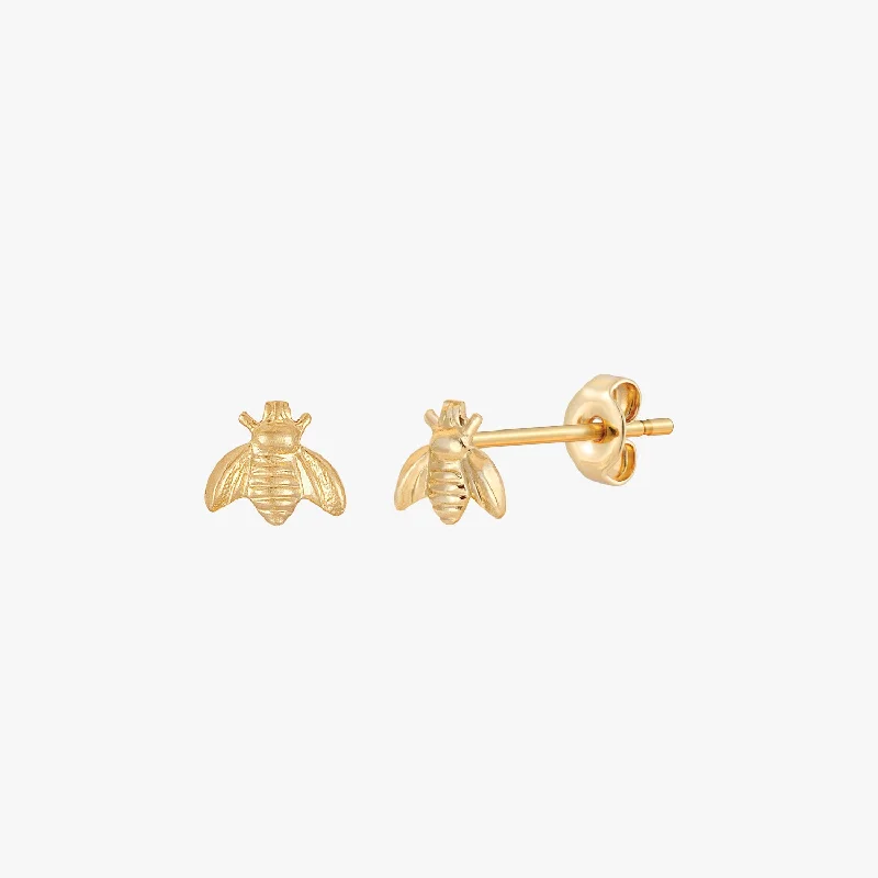 women's silver hoop earrings -Little Bumble Bee Stud Earrings