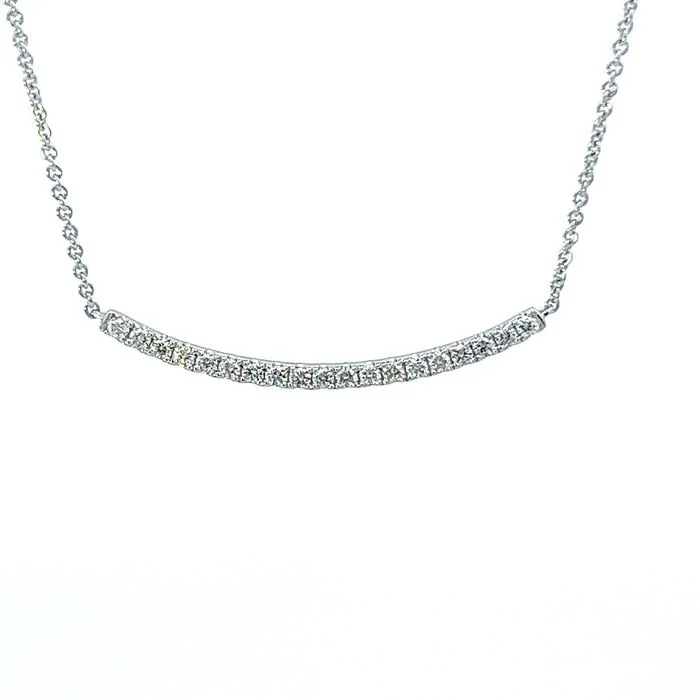 women's luxury necklaces -Mountz Collection .40ctw Diamond Bar Necklace in 14K White Gold