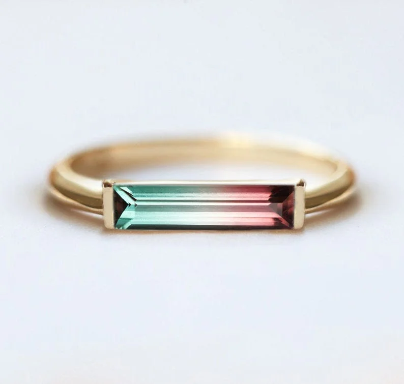 women's boho necklaces -Belinda Watermelon Tourmaline Ring