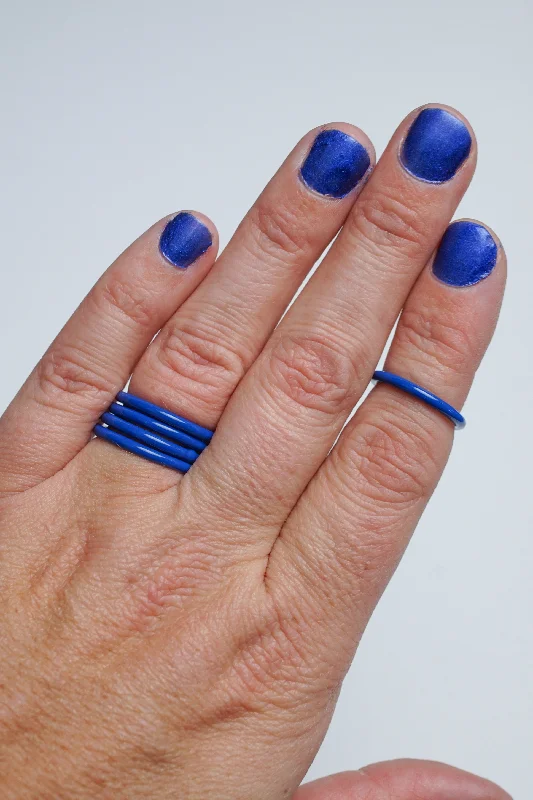 women's gold statement rings -Stacking Ring in Electric Blue