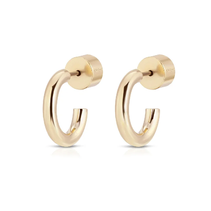 women's diamond-studded earrings -Gold Plated Lisa Hoops