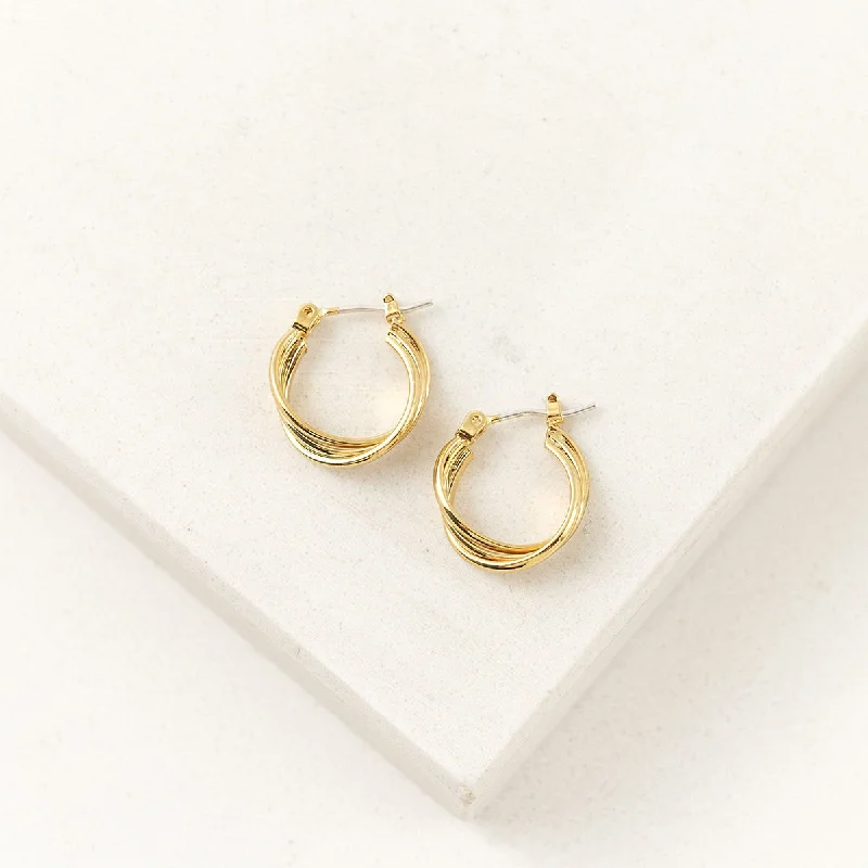 women's vintage earrings -Gold Plated Isobel Hoop Earrings