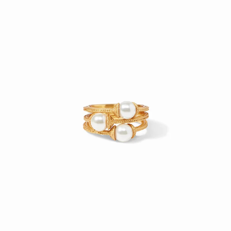 women's minimalist gold rings -Julie Vos Calypso Trio Ring