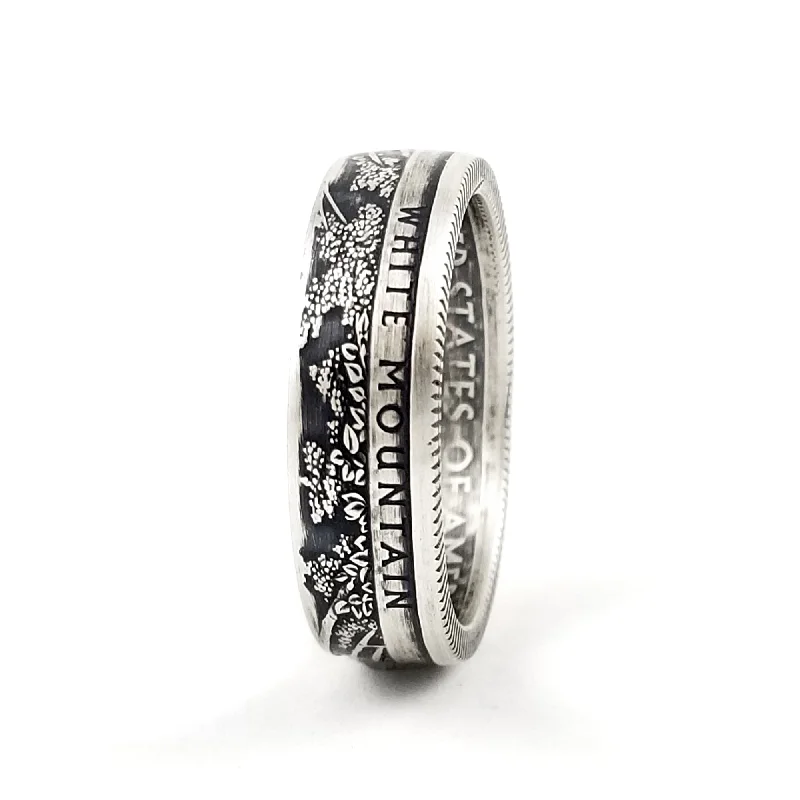 women's silver rings -90% Silver White Mountain National Park Quarter Ring