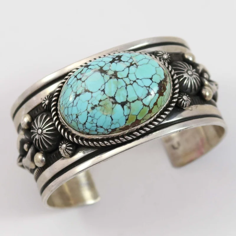 women's heart-shaped bangles -Blue Moon Turquoise Cuff