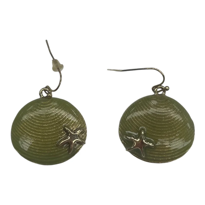 women's silver hoop earrings -Earrings Dangle/Drop By Clothes Mentor In Green