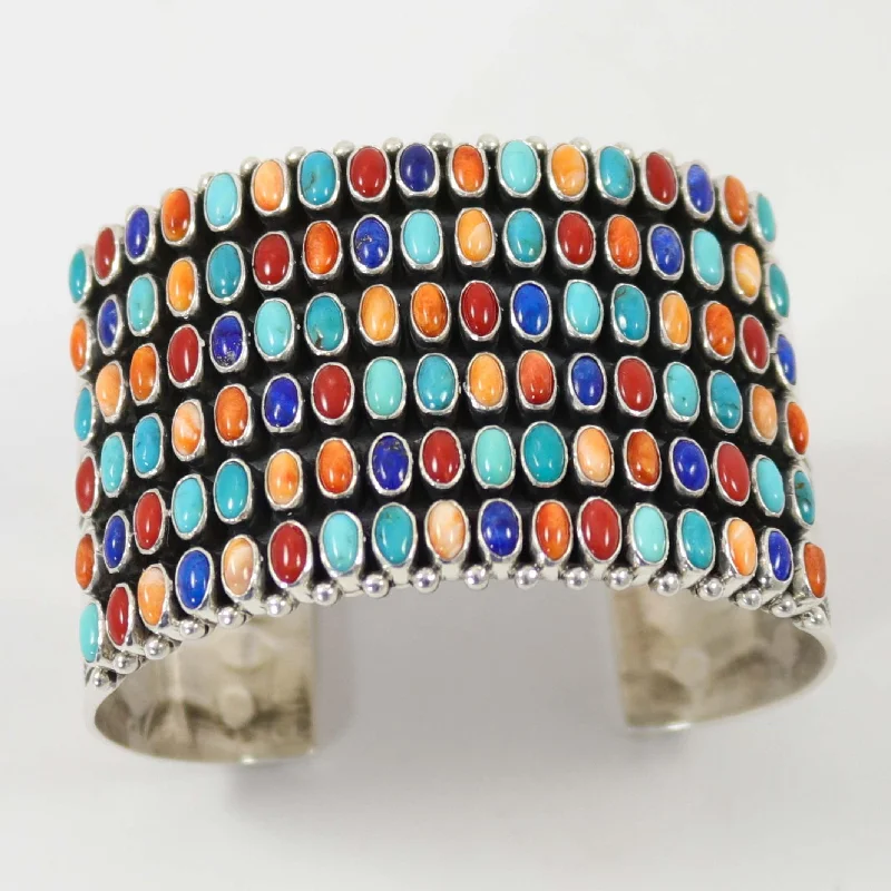 women's classic bangles -Multi-Stone Row Cuff