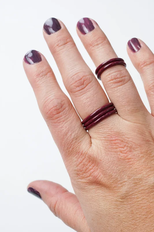 women's sapphire rings -Stacking Ring in Lush Burgundy