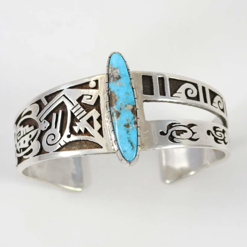 women's stretch bracelets -Turquoise Turtle Cuff