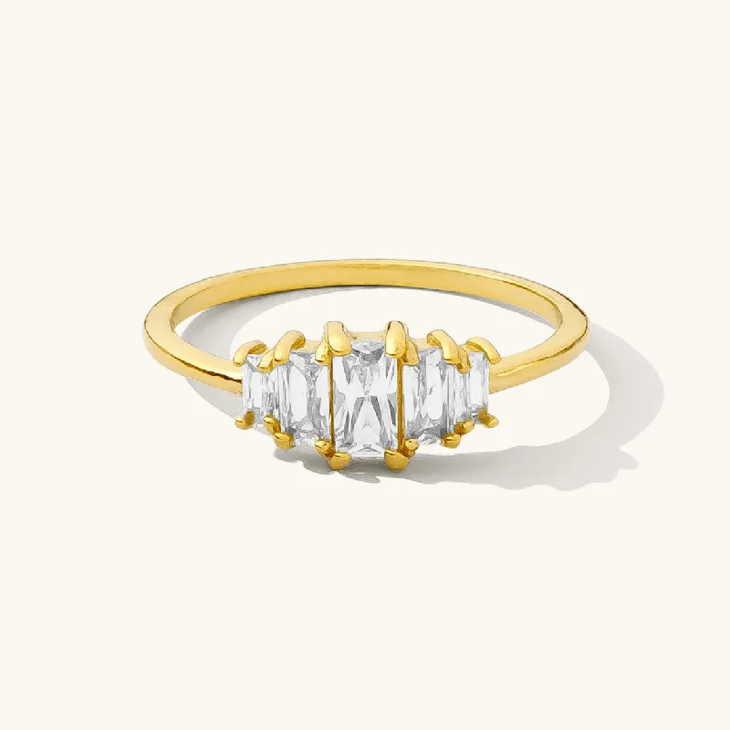 women's luxury diamond necklaces -Baguette Cluster Ring