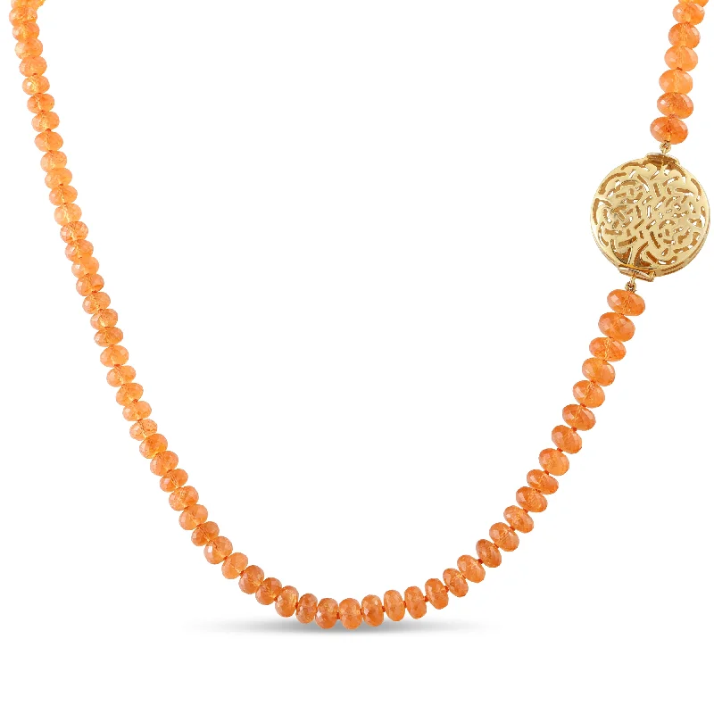 women's everyday necklaces -Mendarine Garnet Necklace In 18K Yellow Gold