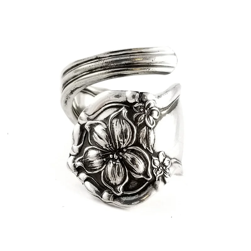 women's flower-shaped engagement rings -International Orange Blossom Wrap Around Spoon Ring