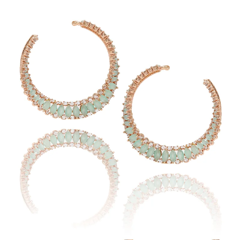 women's silver hoop earrings -SIM HOOP EARRINGS AQUA