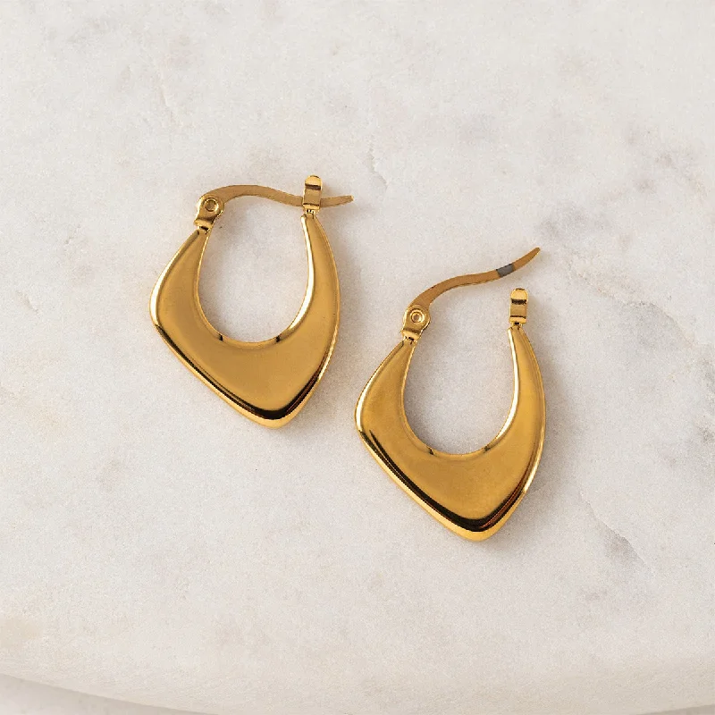 women's boho earrings -Gold Plated Lila Hoop Earrings