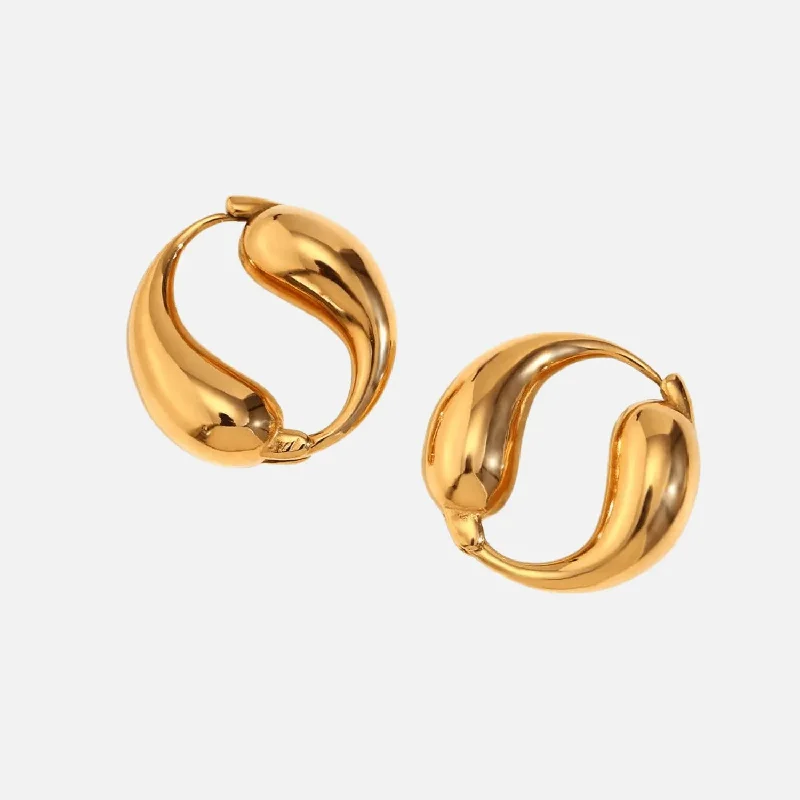 women's heart-shaped earrings -Round Hoop Earrings