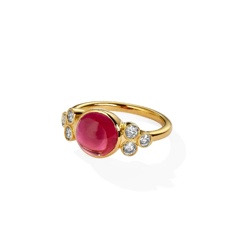 women's signet rings -Round Cabochon Ring