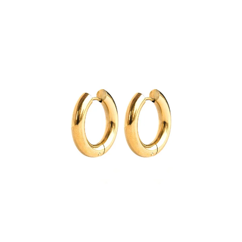 women's summer earrings -Gold Hugo Hoops