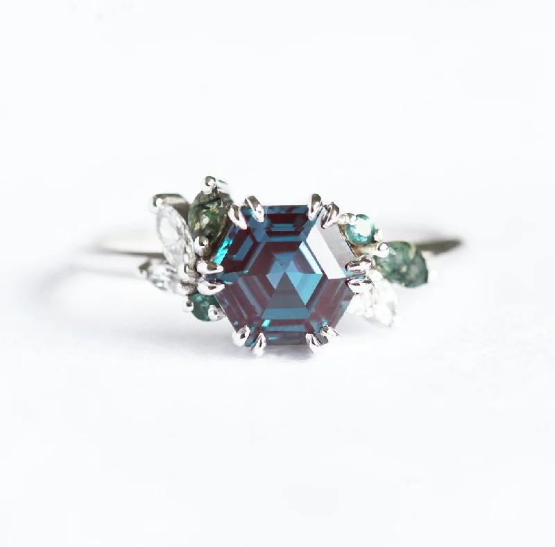 women's engagement necklaces -Aerin Hexagon Cluster Ring