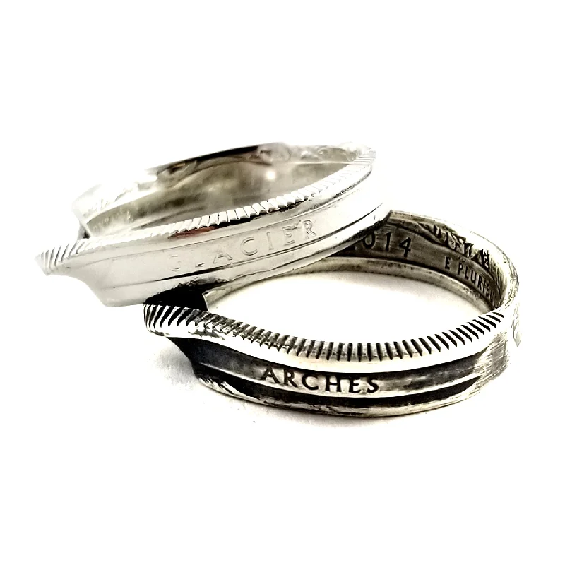 women's bridal rings -90% Silver National Park Quarter Twisted Coin Ring