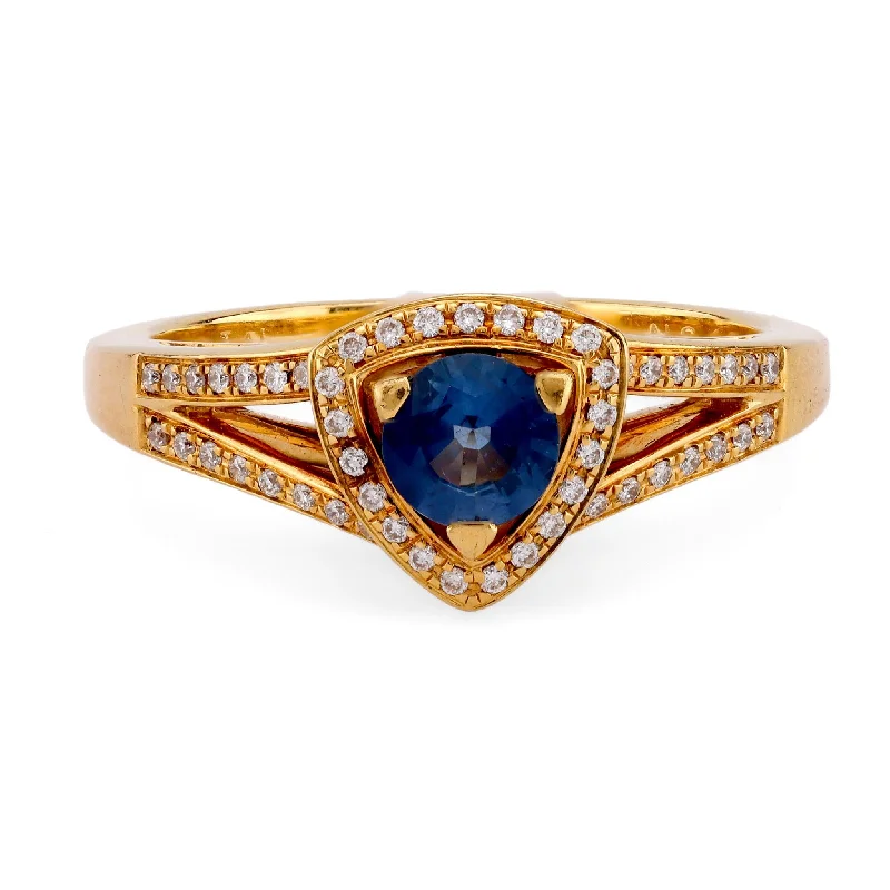 women's boho necklaces -Mauboussin Sapphire Diamond 18K Yellow Gold Dream and Love Ring