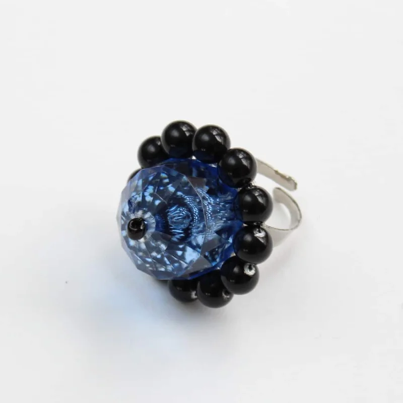 women's gemstone wedding rings -Blue Gem Stone Ring