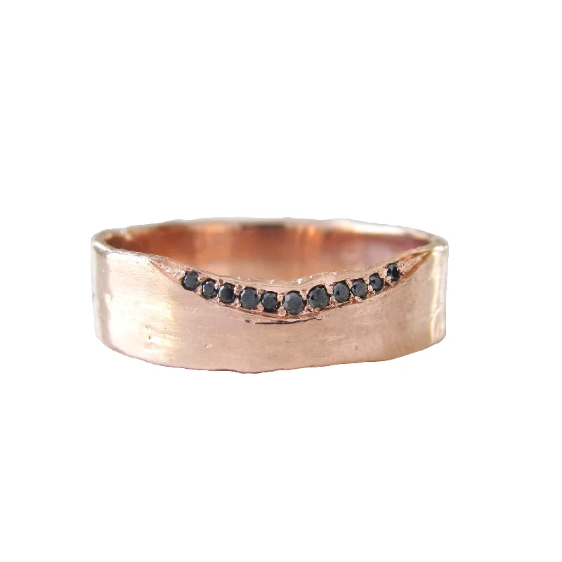 women's rose gold necklaces -Trail Black Diamond 6mm Ring