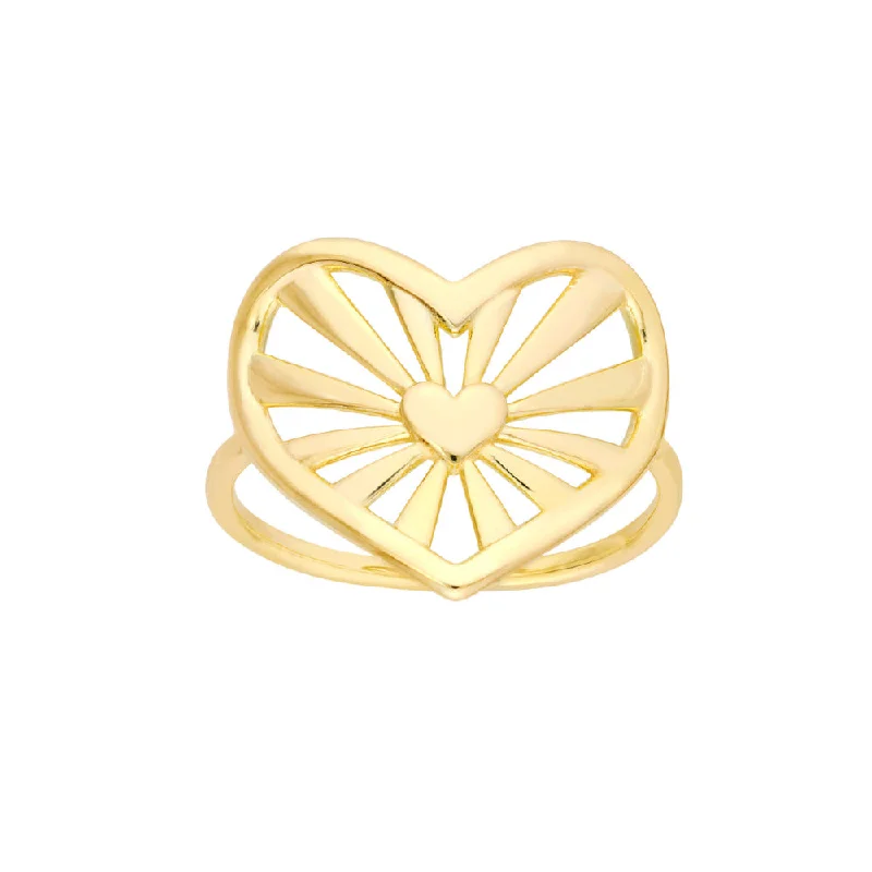 women's wedding rings -14k Gold Open Center Heart Ring