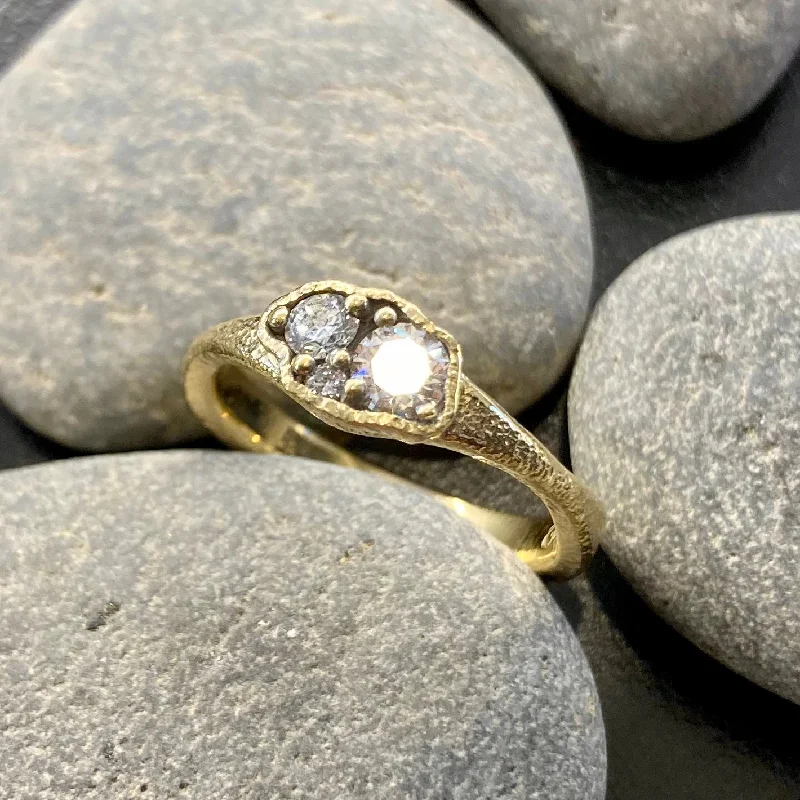 women's creative design rings -Winter Pond 18K Gold and Diamonds Ring