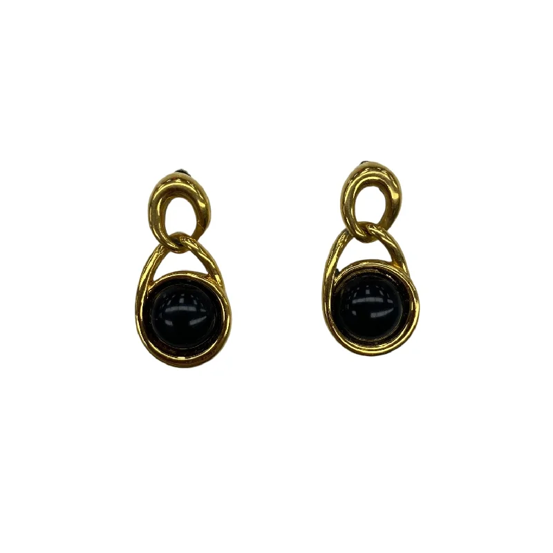 women's crystal earrings -Earrings Dangle/Drop By Clothes Mentor In Black & Gold