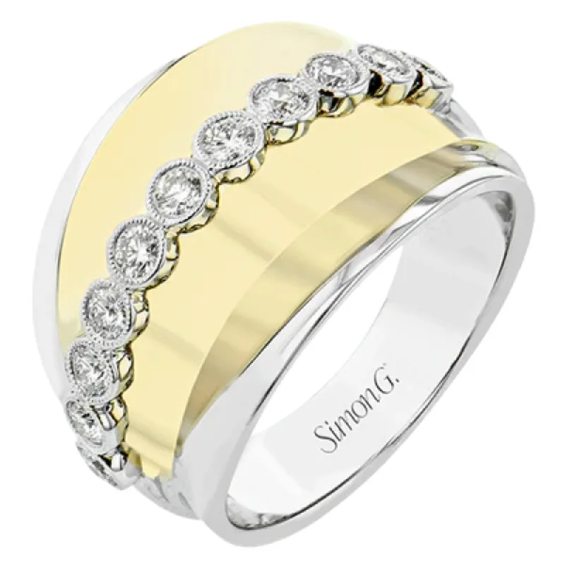 women's anniversary gift rings -Simon G. 18k Two-Tone Fashion Ring with Diamonds