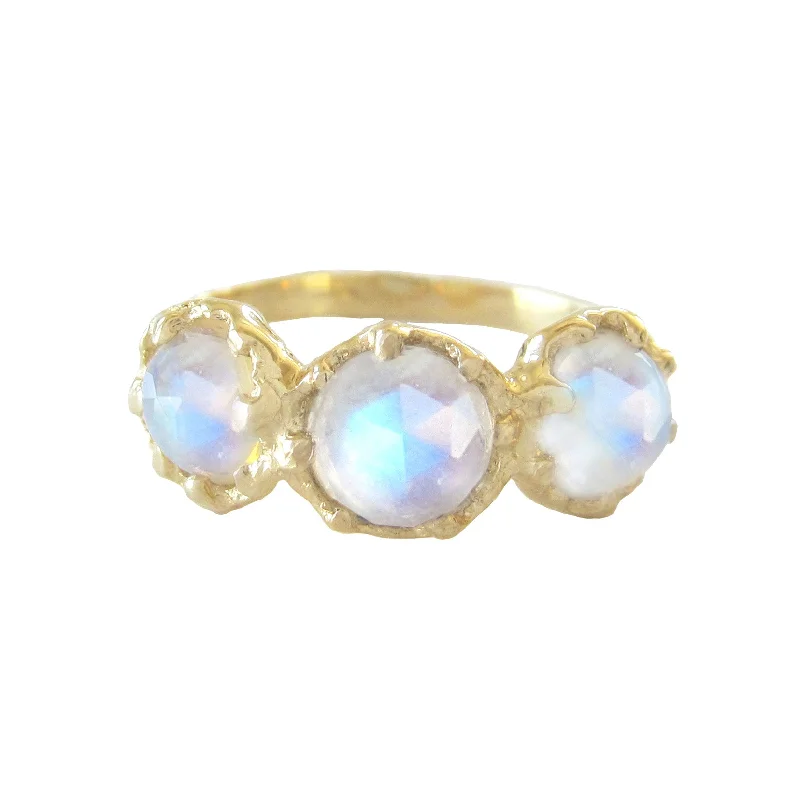 women's cross-shaped necklaces -Haku Lei Moonstone Ring