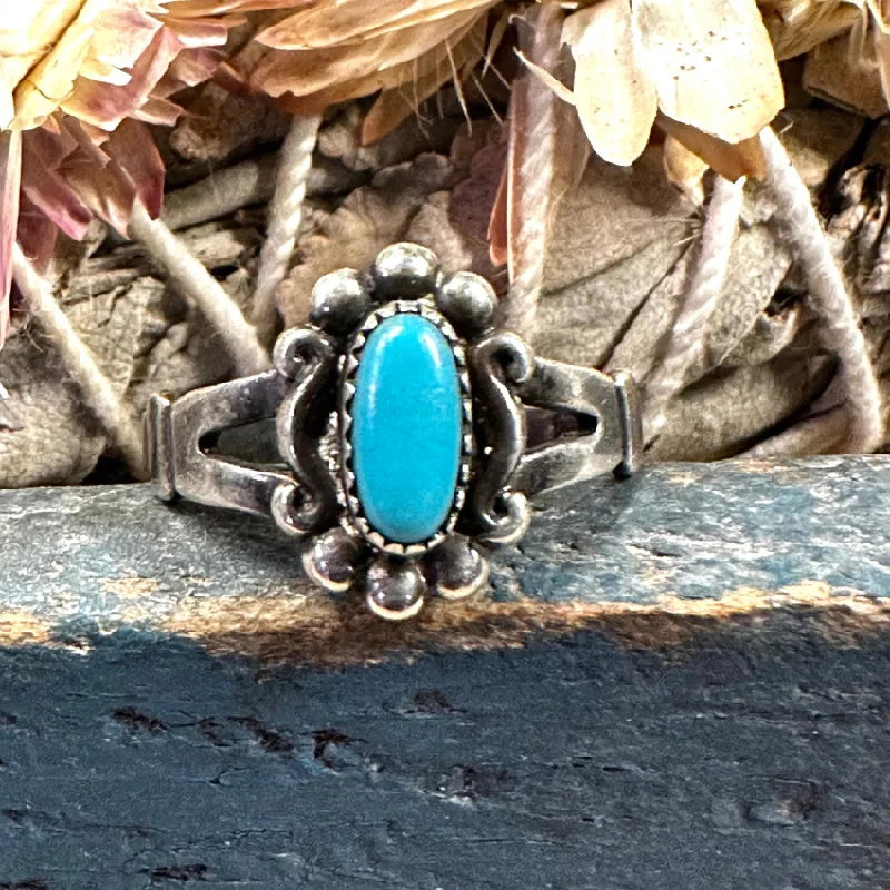 women's eternity bands -Turquoise Ring Bell Trading Post Sterling Silver Size 6