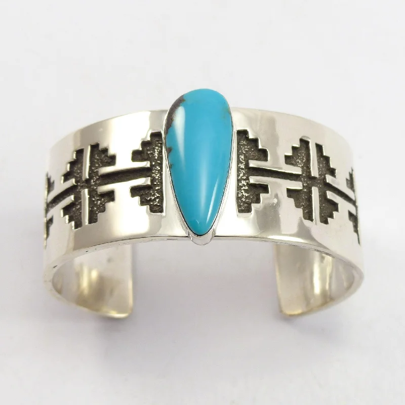 women's sterling silver bracelets -Kingman Turquoise Cuff