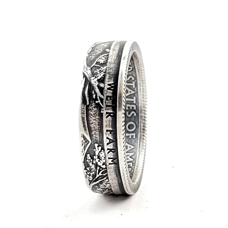 women's engraved rings -99.9% Fine Silver Weir Farm National Park Quarter Ring